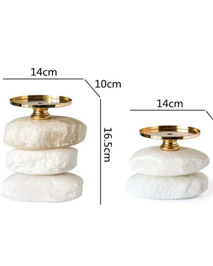 Natural Ore Candle Holder Set: Handcrafted Elegance for Wedding and Home Decor