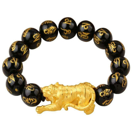 24K Yellow Gold Tiger & Lion Pendant: Exquisite Pure 999 Gold Jewelry