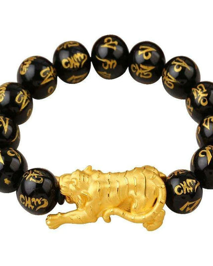 24K Yellow Gold Tiger & Lion Pendant: Exquisite Pure 999 Gold Jewelry