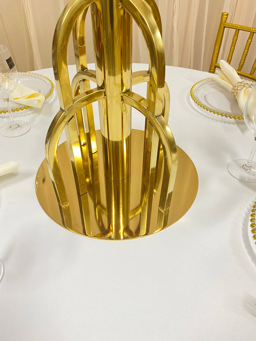 Golden Elegance Wedding Flower Vase Set with Arch Tree Stand for Stunning Centerpieces