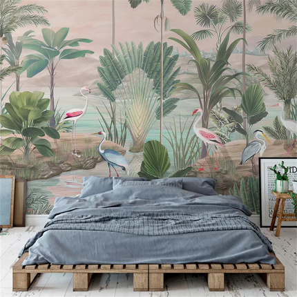 Pink Flamingo Waterproof Wallpaper