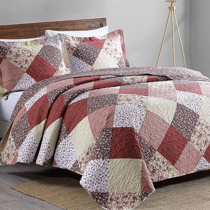 Charryarn Reversible Floral Quilt Bedding Set - Soft, Lightweight Micr