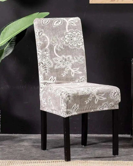 Nordic Floral Stretch Chair Slipcover in Yellow and Tan