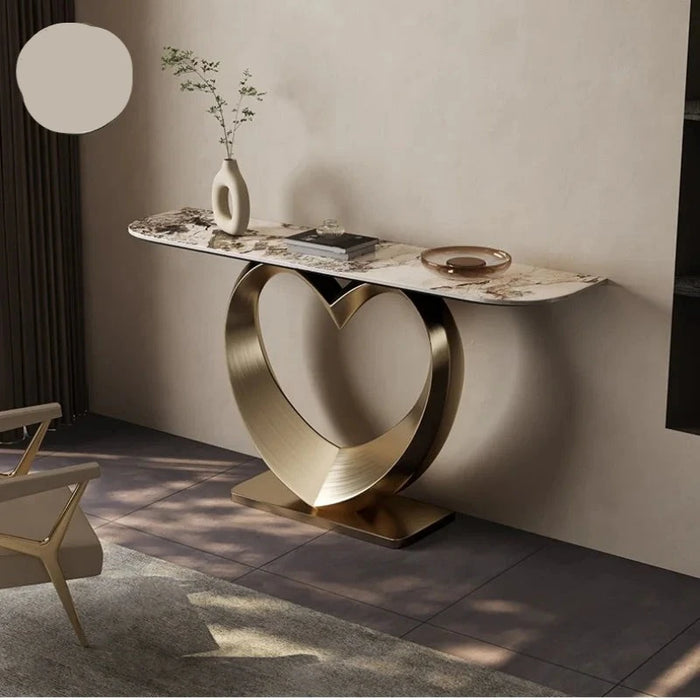 Sleek Italian Slate Console Table - Stylish Stainless Steel Side Table for Home Décor