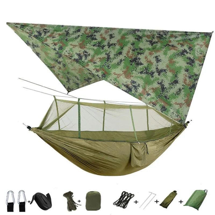 Ultimate Adventure Hammock: Weatherproof with Mosquito Net and Canopy Protection