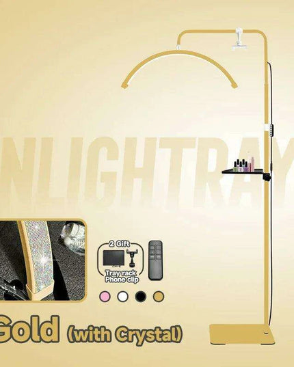 Professional LED Nail Salon Lamp with Remote Control and Built-in Metal Tray for Enhanced Beauty Treatments