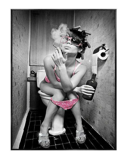 Custom Elegant Nude Canvas Art for a Luxurious Bathroom Retreat