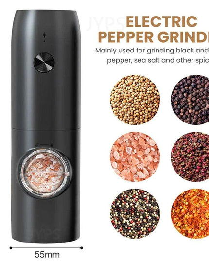 Smart USB Rechargeable Salt and Pepper Grinder with Adjustable Coarseness and LED Indicator