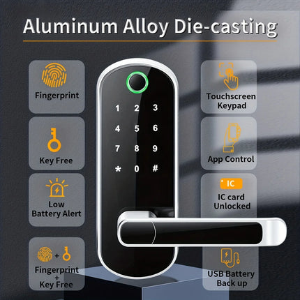Smart Fingerprint Door Lock App Remote Control Keyless WIFI Digital To