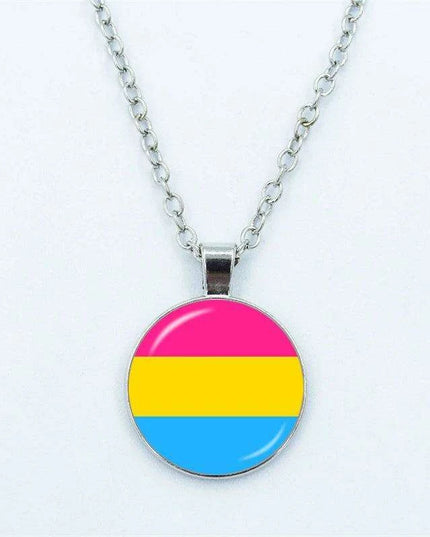 Vibrant Customizable Rainbow Glass Pendant Necklace for Love and Pride Celebration