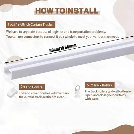Self-Adhesive Curtain Track — No-Drill Ceiling & Wall Rail | Très Élite