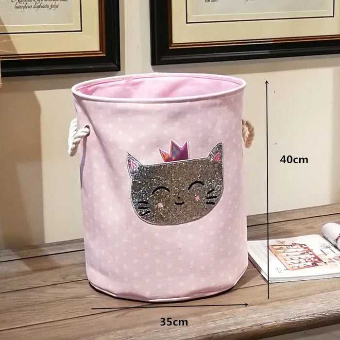 Chic Foldable Canvas Storage Basket for Kids and Babies