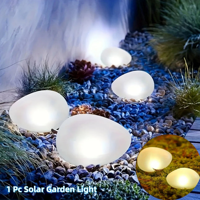 Solar Rock Garden Lights — Waterproof Outdoor Spotlight, Warm & Cool White