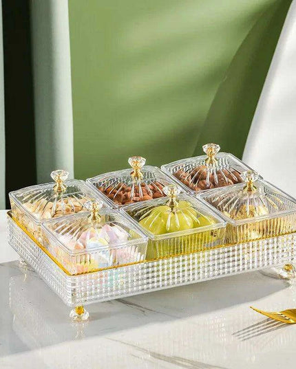 Chic Clear Nordic Snack Trays - Stylish 4/6 Compartment Bowls for Treats and Candies