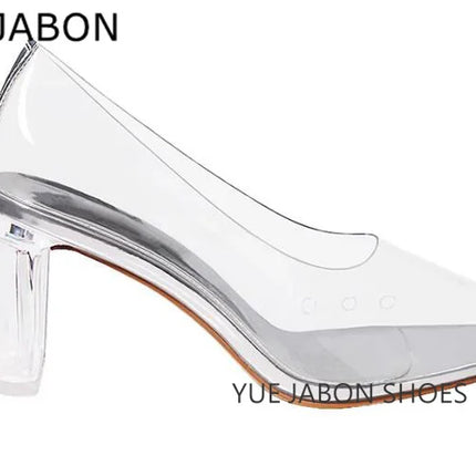 Longzehui Transparent High Heels – Pointed Toe Slip-On Perspex Pumps