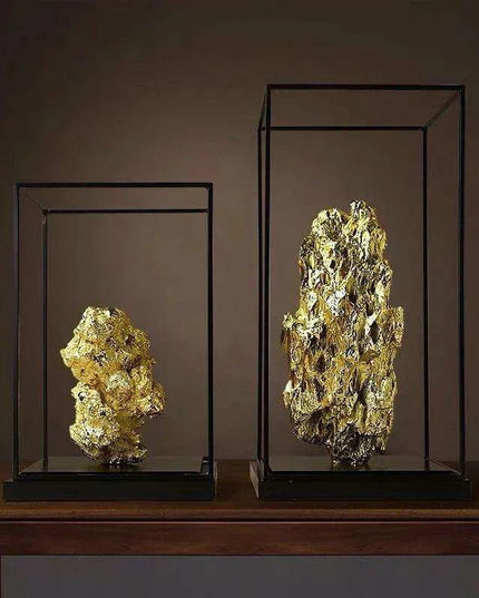 Elegant Golden Mountain Resin Tabletop Accents for Luxurious Living Spaces