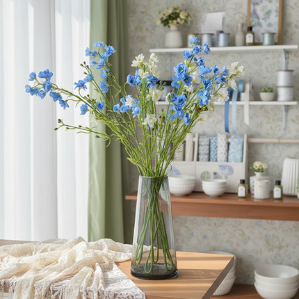 Latex Delphinium Artificial Flowers — Set of 5