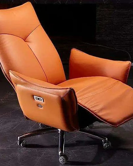 Luxury Cowhide Leather Dual Motor Executive Recliner Office Chair