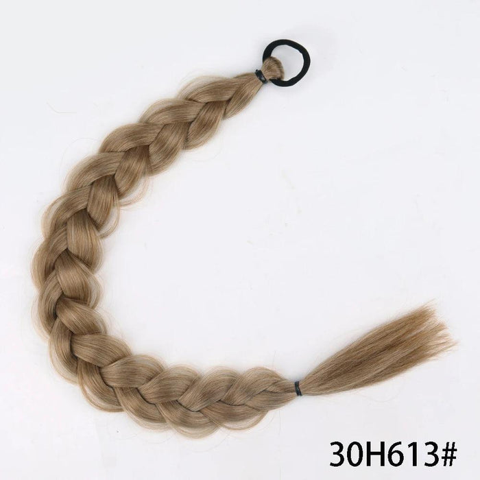Chic Transformation: 24-Inch Long Twist Braid Ponytail Extensions for Effortless Elegance