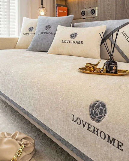 Luxurious Chenille Sofa Cover Set - Enhance Your Living Space with Timeless Elegance