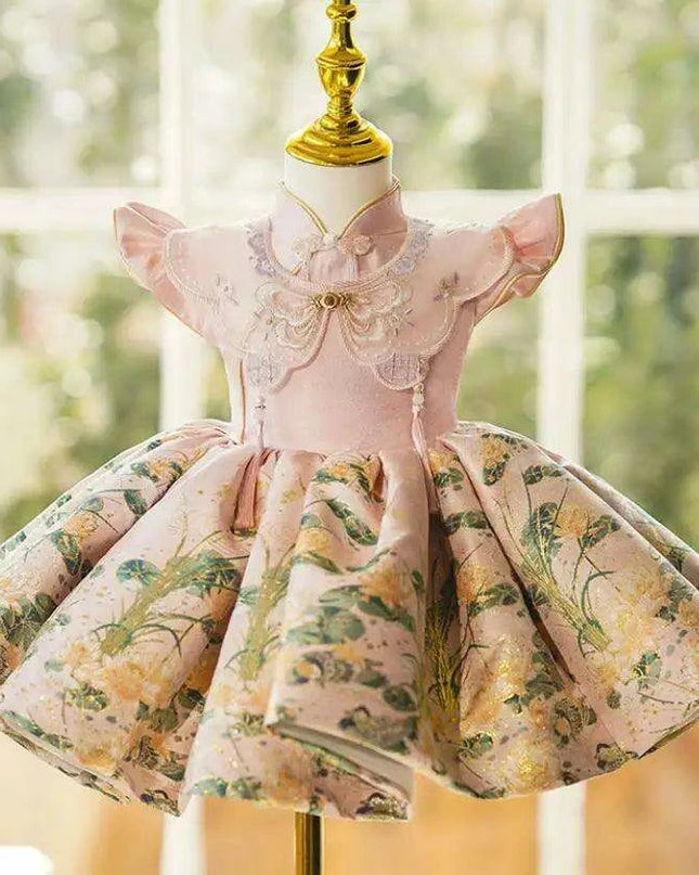 Stylish National Ethnic Children's Ball Gown for Birthday and Baptism