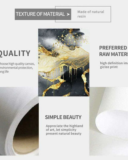 Luxe Golden Marble Canvas Art: Elevate Your Contemporary Home Aesthetic