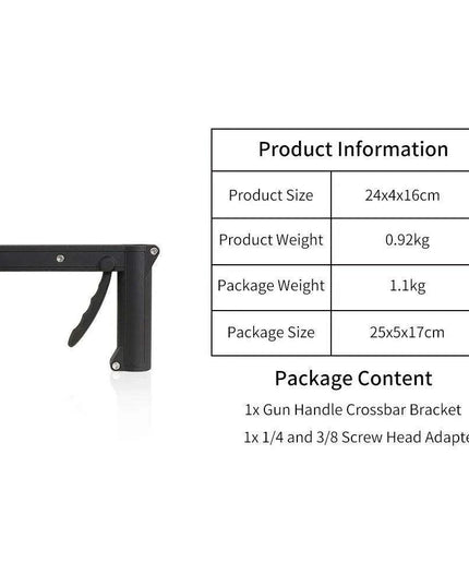 Adjustable Height Gun Grip Light Stand with Wheels and Tripod - LED Softbox Support
