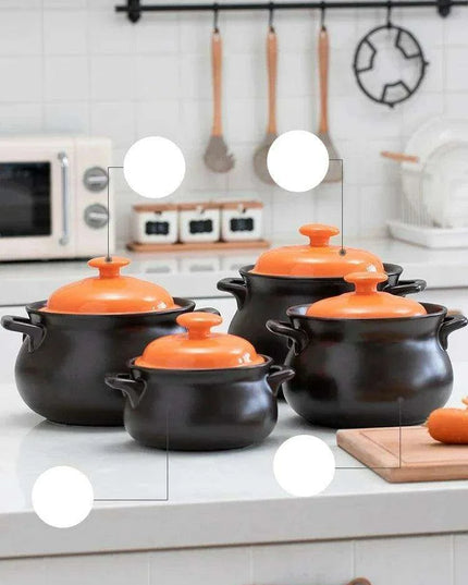 6L Traditional Chinese Clay Casserole Pot for Gas Stove Cooking - Authentic Stew Experience