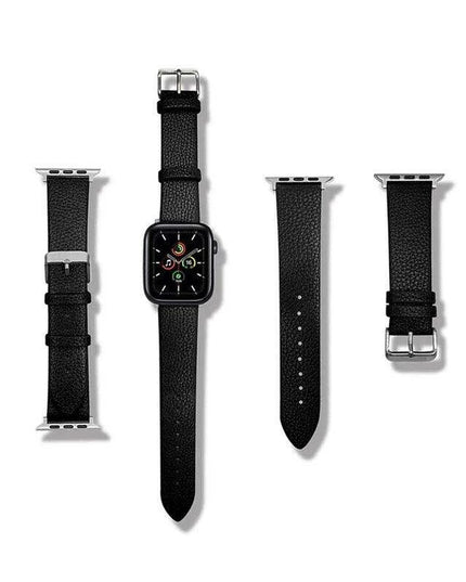 Crimson Glitter Leather Apple Watch Band - Luxe Sparkle Strap