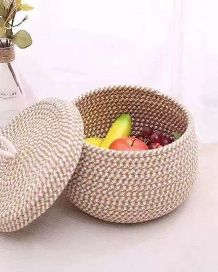 Chic Khaki Cotton Storage Basket Set: A Stylish Solution for a Neatly Organized Home