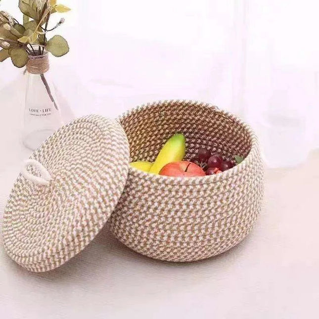 Chic Khaki Cotton Storage Basket Set: A Stylish Solution for a Neatly Organized Home