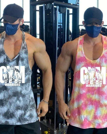 Men's Camouflage Y-Back Stringer Tank - Stylish Fitness Top for Gym and Bodybuilding