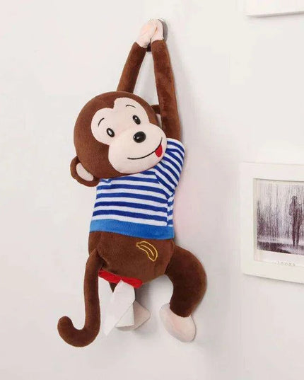 Monkey and Bunny Plush Tissue Box Cover - Ideal for Car and Home