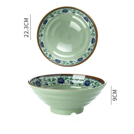Sophisticated Japanese Melamine Noodle Bowl - Stylish Faux Porcelain Dining Set