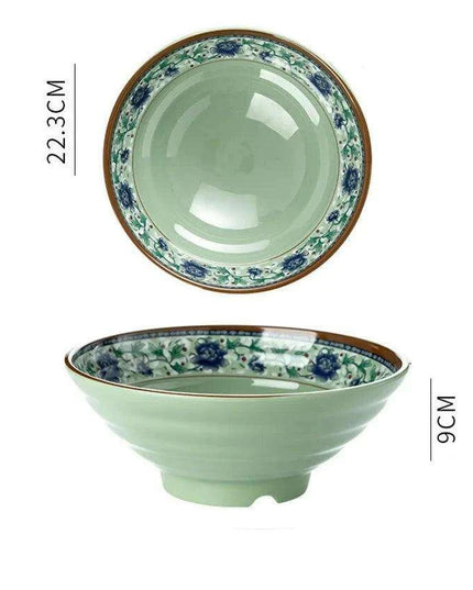 Sophisticated Japanese Melamine Noodle Bowl - Stylish Faux Porcelain Dining Set