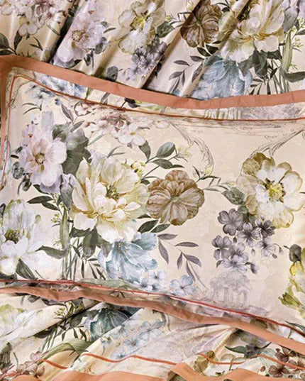 Elegant European Vintage Floral Jacquard Cotton Bedding Set for Weddings with Duvet Cover and Sheet Choices