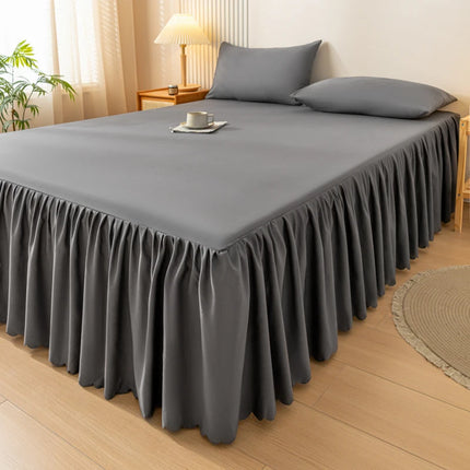 Shop1103077188 Gray Bed Skirt - Soft, Skin-Friendly Mattress Protector