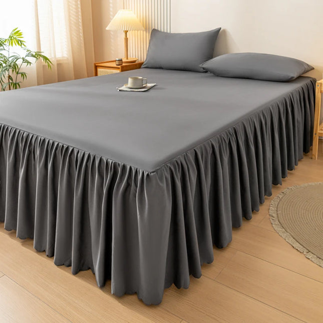 Soft Bed Skirt with Reactive Print - Breathable Mattress Cover, 12 Colors