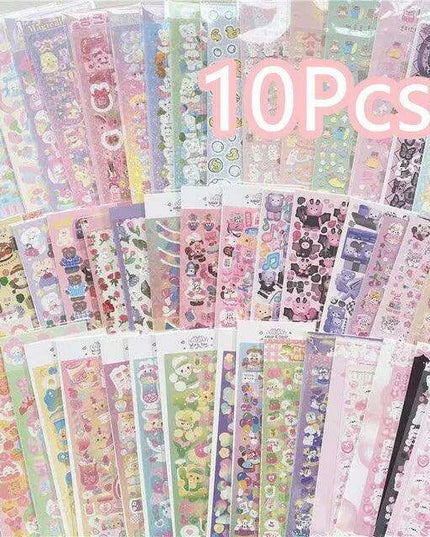 Kawaii Korean Random Laser Sticker Collection - Assorted Craft Supplies for Creative Fun