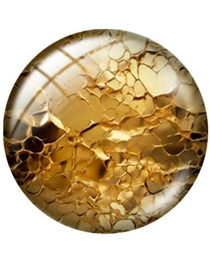 Luxurious Gold-Inspired Glass Cabochon Collection - 10 Distinct Sizes