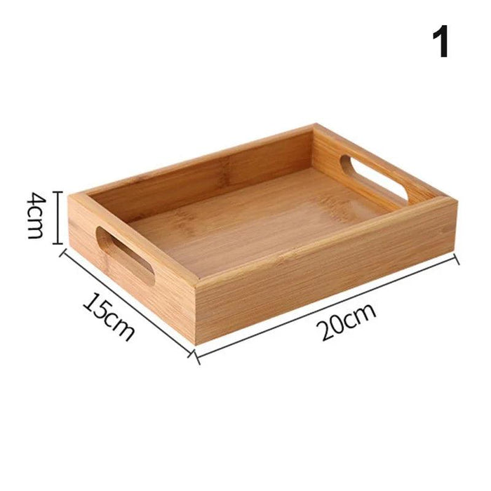 Sustainable Bamboo Rectangular Serving Tray for Tea, Fruits, and Desserts