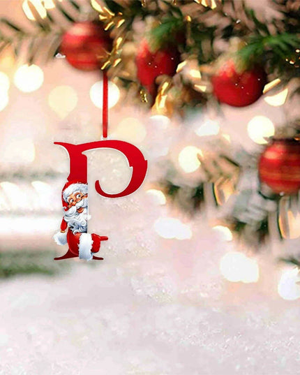Personalized Santa Hat Alphabet Ornaments for Holiday Tree Decoration