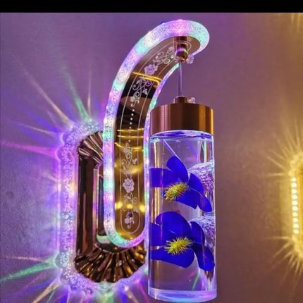 Trendy Acrylic Wall Lamp, Elegant Floral Design Sconce for Bedroom, Ha