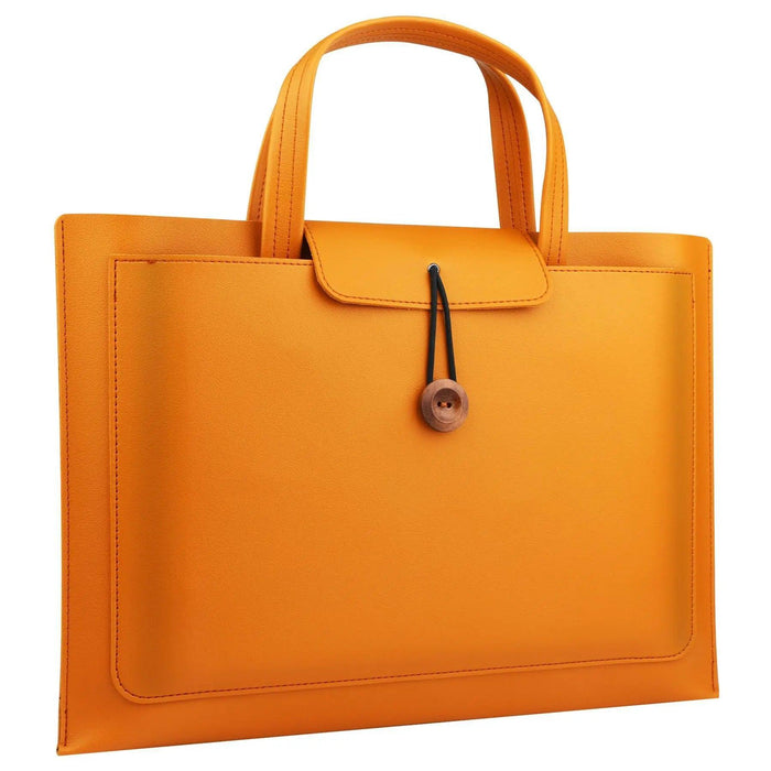 Stylish Faux Leather Laptop Tote with Innovative Features for MacBook Air and Tech Essentials