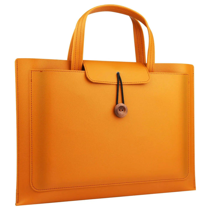 Chic Faux Leather Laptop Tote with Smart Features for MacBook Air and Electronics on the Move