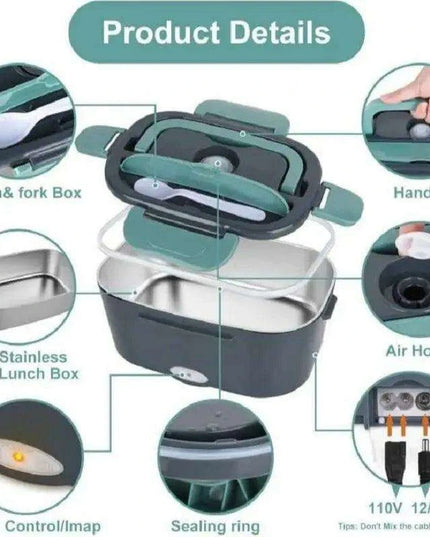 Electric Portable Meal Heater with Quick Warm-Up and Spill-Resistant Features