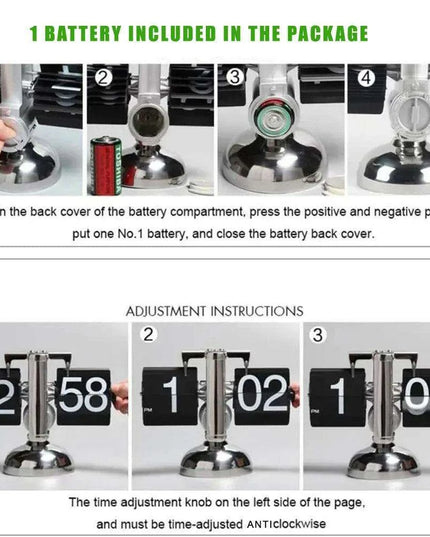 High-Tech Automatic Flipping Clock for Stylish Home Decor - Includes Battery Gift