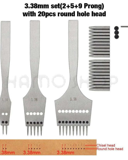 Premium Interchangeable Round Chisel Tool Set for Leather Crafting