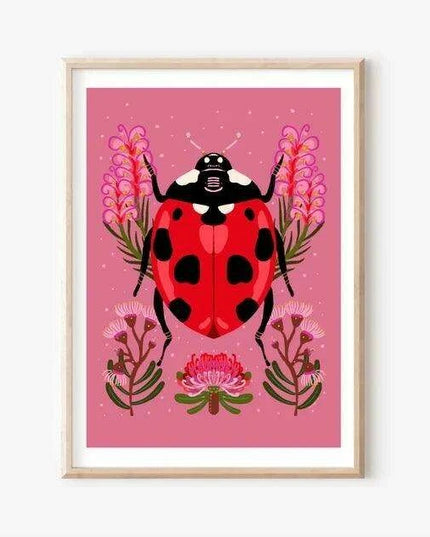 Enchanting Insect Canvas Art: Vibrant Moth and Golden Beetle Decor for a Playful Home