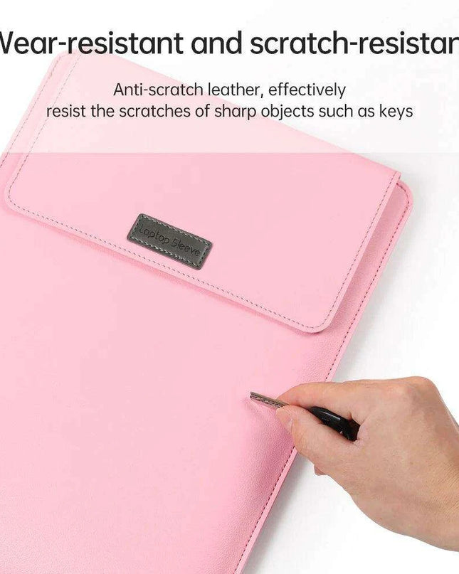 Elegant 13-inch PU Leather MacBook Air Pro Sleeve Set with Medium Bag & Cable Organizers